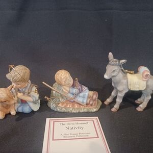 Nativity Ornament Set - Blue, Brown, Cream